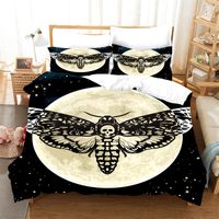 Wholesale Low priced and explosive D printed skull and moth classic duvet cover set with pillowcase king Queen Full Double Single bedding set