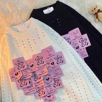 Wholesale Men s Sweaters Japanese Sticky Notes Sweater Autumn And Winter Loose Hong Kong Style Korean Trendy High Street Couple
