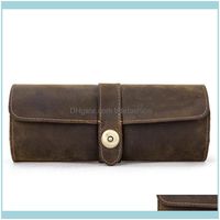 Wholesale Packaging Display Jewelryslots Genuine Leather Watch Roll Travel Case Vintage Horse Boxes B Jewelry Pouches Bags Drop Delivery X5