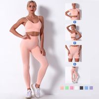 Wholesale Seamless Suit for Yoga Fitness Sports Bra T shirt Shorts Leggings Outfit Dry Fit Gym Set Women Sportswear Orange Pink Bluesoccer jersey