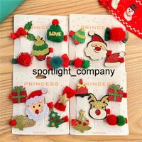 Wholesale Newest Christmas Hair Clip Set New Year Cute Girl Tree Bow Hairpin Santa Children Party Star Decorations Hair Accessories Cartoon Gift
