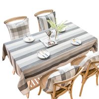 Wholesale Table Cloth Striped Cotton And Linen Small Fresh Tablecloth Nordic Style Living Room American Mat Rectangular Coffee