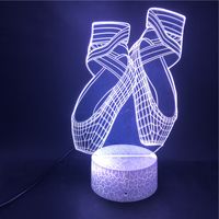 Wholesale Creative LED Night Light D Acrylic Cute Dancing Shoes Bedside Illusion Lamp Kids Gift With Lava Base Atmosphere Decor Nightlight for Music Club
