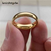 Wholesale 2Mm Mm Womens Heavy Metal Carbide Rings Gold Color Wedding Band Stupid Polished Comfort Fit