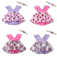 Wholesale Summer Baby Girls Dress Mini Tutu Skirt Girl Toddler Diaper Cover with Bow Bowknot Hair band Wrap Headband Set Infants Newborn Flower Dresses G50HV68