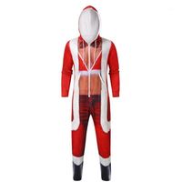 Wholesale Men s Tracksuits Christmas Cosplay Costume Sets Couple Hooded Home Service Print Party Sports Sweatsuit Set