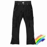 Wholesale Men s Pants ss Askyurself Overalls High Quality Heavy Fabric Metal Boot Cut Black Trousers Inside Tag