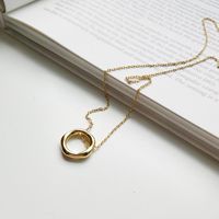 Wholesale Pendant Necklaces Sterling Silver Irregular Ring Necklace Ladies Charm Simple Banquet Party Girl Gift k Gold