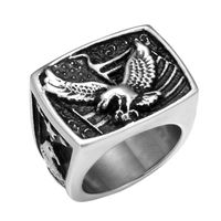 Wholesale High Quality Retro heavy Eagle wing Ring stainless steel American flag bald eagle rings Rite Freemason masonic The eagles logo jewelry for men