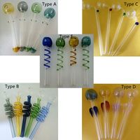 Wholesale 5 Types Glass Oil Burner Pipe Thick Pyrex Heat Resistant Dry Herb Tobacco Burning Tube Smoking Handcraft Handle Nails Bong