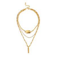 Wholesale Fashion Multiple Thin Chains Charm Bead Geometric Pendant Necklace for Women Simple Female Trendy Chokers Necklaces