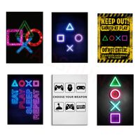 Wholesale Paintings Playstation Game Poster Canvas Art Print Gamepad Joystick Symbols Gaming Kids Room Wall Picture Decorative Painting Home Decor