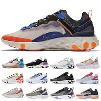 Wholesale 2021 React Element UNDERCOVER Women Mens Running Shoes Game Royal Blue Red Olive Camo Volt Racer Pink Trainers Sneakers free socks