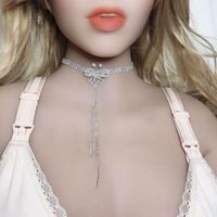 Wholesale Fashion Classic Tassel Bow Rhinestone Women s Necklace Glittering Crystal Sexy Jewelry Romantic Valentine s Day Gift Chains