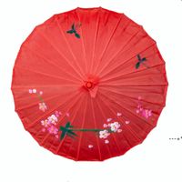 Wholesale NEW82 CM Artificial Oil Paper Umbrellas Silk Cloth Wooden Handle Umbrella Dance Cosplay Prop Umbelliferae Chinese Style SEAWAY RRF12621