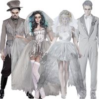 Wholesale 4 Tyles Theme Costume Halloween Party Ghost Bride Demon Vampire Couple Uniform Wedding Dress Suit