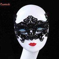 Wholesale Cosmask Halloween Sexy Lace Mask Prom Half Face Carnival Party Performance Sex Lady Masquerade VQL