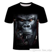 Wholesale 2020 Mens Man T Shirts D Printed Animal Monkey Tshirt Short Sleeve Funny Design Casual Tops Tees Male Halloween T Shirt XLsoccer jersey