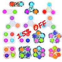 Wholesale Simple Dimple Fidget Spinner party kids Toys ADHD Anxiety Stress Relief Sensory finger play Autistic Children Adults Push Pop Bubble Girls Boys Autism Hand Spinners