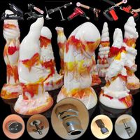 Wholesale NXY dildos Animal flame colored penis sex machine accessories anal plug strange tentacles love products quick connector accessories