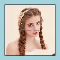 Wholesale Hair Clips Barrettes Jewelry Unique Design Fashion Gold Plated Alloy Leaf Shape Hairclip Aessory For Women Drop Delivery Vpitv