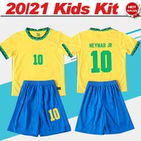 Wholesale NEYMAR JR Kids Kit Soccer Jersey P COUTINHO Boy home Soccer shirt G JESUS Child football Uniform On sale