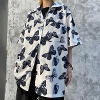 Wholesale Korea Ulzzang butterfly shirt summer style punk female tops fun Vintage ins gothic hip hop plus size short sleeved