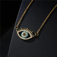 Wholesale Pendant Necklaces BUY Classic Design Evil Eye Necklace For Women Girl Gold Chain Cubic Zircon Wedding Jewelry Gift