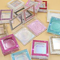 Wholesale Bling eyelash boxes packaging eye lashes strips Empty vendors Eyelashes Box Magnetic Lashes Case