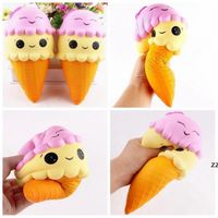 Wholesale 12CM Squishy Double Smile Face Ice Cream Toy Relieve Stress Dcompression Slow Rising Rebound Sweet Scented Toys Gift