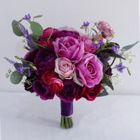 Wholesale Wedding Flowers Purple Rose Bridal Bouquets Artificial Bouquet Accessories