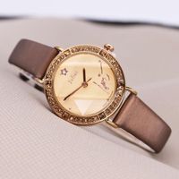 Wholesale Wristwatches Bling Star Cut Glass Lady Women s Watch Japan Quartz Hours Fine Fashion Bracelet Real Leather Girl s Birthday Gift Julius BOX