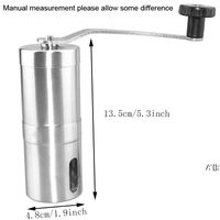 Wholesale Portable Manual Coffee Grinder Mini Stainless Steel Hand Handmade Coffee Bean Burr Grinders Mill Home Travel Kitchen Tool DWD13451