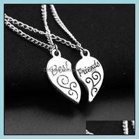 Wholesale Pendant Necklaces Pendants Jewelry Set Friends Forever Kissing Heart Love Friendship Creative Bff Keepsake Birthday Gift Drop Deliver