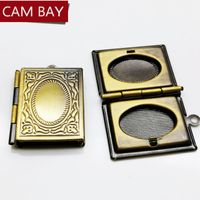 Wholesale 23 mm Metal Brass Floating Locket Bible Book Pendant Charms Diy Necklaces Photo Lockets Handmade Crafts Jewelry Findings