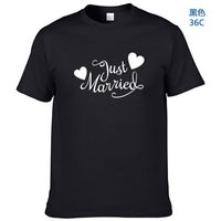 Wholesale Men s T Shirts Couple T Shirt Holiday Short Sleeve Summer Tees Clothes Print Just Married Funny T Shirt For