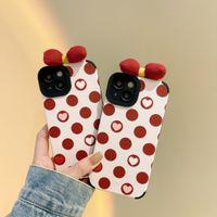 Wholesale Red polka dot love bow phone cases for iphone pro max X XR XS case cover