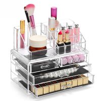 Wholesale Storage Boxes Bins Makeup Organizer Cosmetic Box Transparent Plastic Organizador Acrylic Desktop Jewelry Bathroom Multifunctional