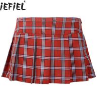 Wholesale Skirts Women Role Play Sexy Plaid Schoolgirl Uniform Student Cosplay Lingerie Sleepwear Micro Mini Pleated Skirt Summer Clothes