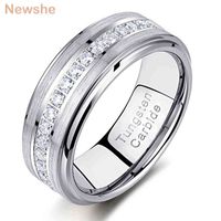 Wholesale she Mens Promise Wedding Band Tungsten Carbide Rings For Men Charm Ring mm Size AAAAA White Round Zircon Jewelry TRX058