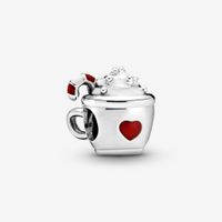 Wholesale 100 Sterling Silver Cocoa and Candy Cane Charms Fit Pandora Original European Charm Bracelet Fashion Women Wedding Engagement Jewelry Accessories
