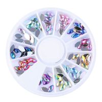Wholesale 3D Shiny Gems Flat Back AB Color Acrylic Horse Eye Rhinestones Nail Art Diamond Stone DIY mm Manicure Tools For Lady Fingernail