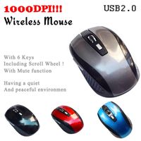 Wholesale 2 G Wireless Mouse Portable Optical Buttons DPI Mice For Computer PC Laptop Gamer Black Blue Green Red Color