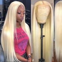 Wholesale Synthetic Wigs Transparent Glueless x4 Lace Front Fiber Hair Inch Blonde Frontal Straight Long Closure Wig