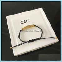 Wholesale Charm Bracelets Jewelry Black Leather Bracelet Enamel Craft Of Sijia Modern Simple Ce Home Gold Finish Brass Celebrity Temperament Trend Dro