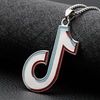 Wholesale 2021 Cool Punk Titanium Steel Musical Note Pendant Necklace For Women Men Night Club Jewelry Hip hop Hipster Accessories