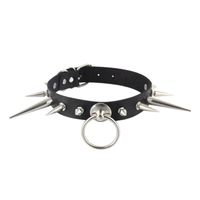 Wholesale Chokers Punk Long Spiked Choker Faux Leather Collar For Girls Cool Rivets Chocker Goth Style Necklace Jewelry Gothic Accessories