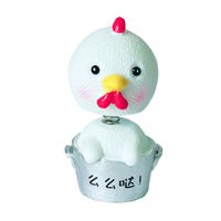 Wholesale 10 Cute Shaking Head Spring Car Decoration Cake Baking Mini Potted Resin Decoration Specification Chick