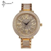 Wholesale Wristwatches Hip Hop Gold Watches For Women Men Micro Pave CZ Date Quartz Wrist Link Chain Bracelet Charm Jewelry Relogio Masculino