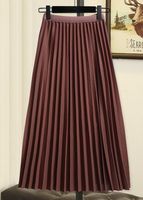 Wholesale Shiny Slim Versatile Pleated Skirt Long Women Female Korean Skirts Womens Women s Clothes Plus Size